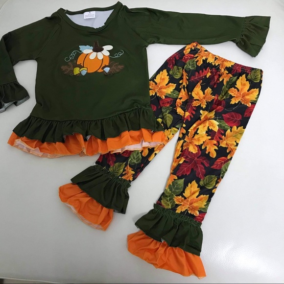 Thanksgiving pumpkin 🎃 autumn 🍂 Cute Pants Set - Picture 4 of 7